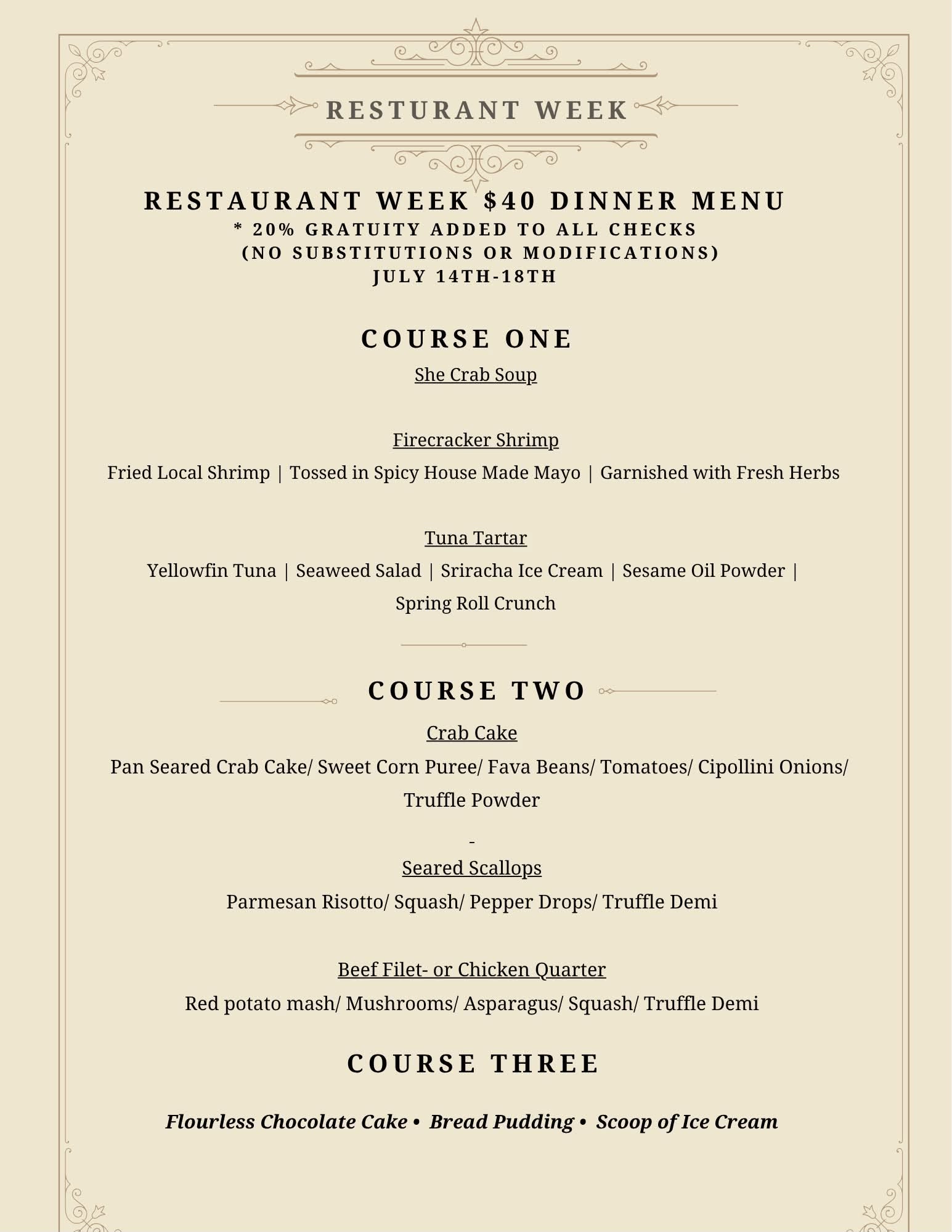 Fin & Tonic Restaurant Week