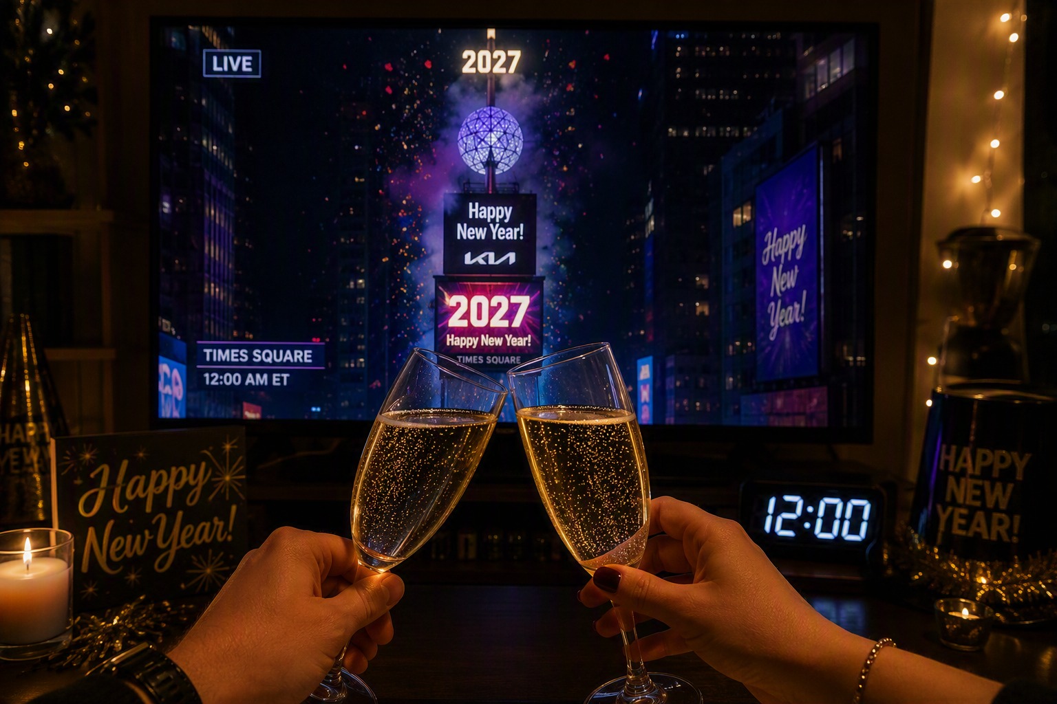 Ball Drop Watch Party and Midnight Toast